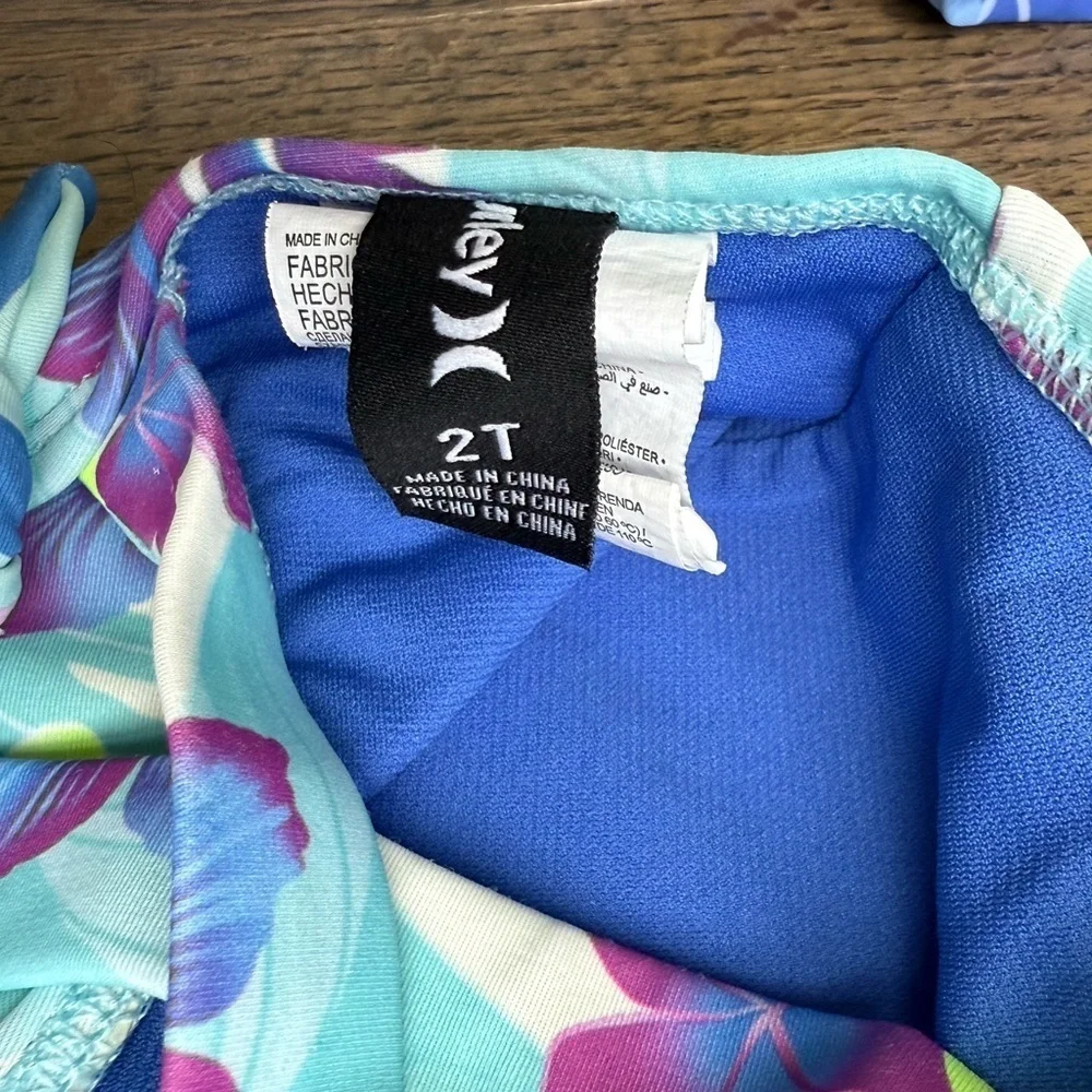 Hurley Blue and Pink Floral Swimsuit